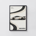 Vintage Pagani Huayra R Print, Supercar Wall Art
