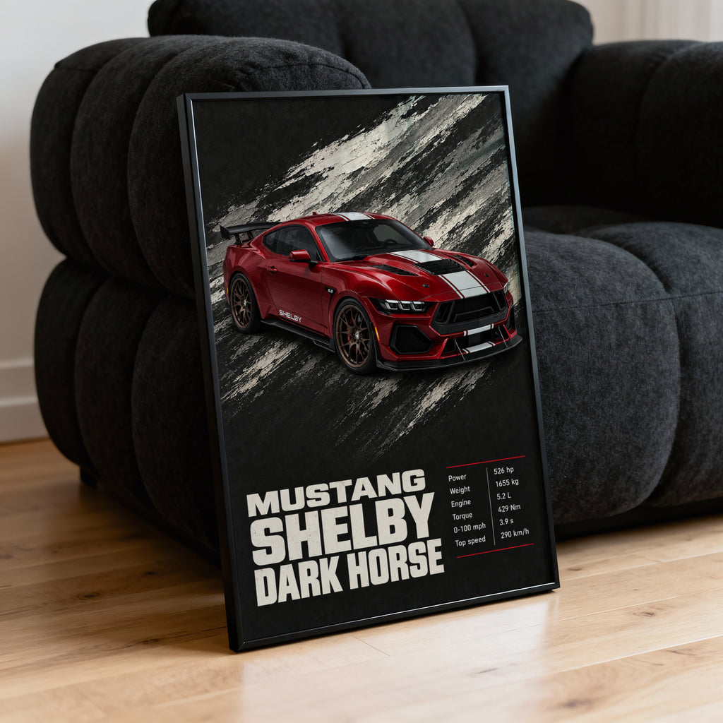 Vintage Mustang Shelby Print, Car Wall Art