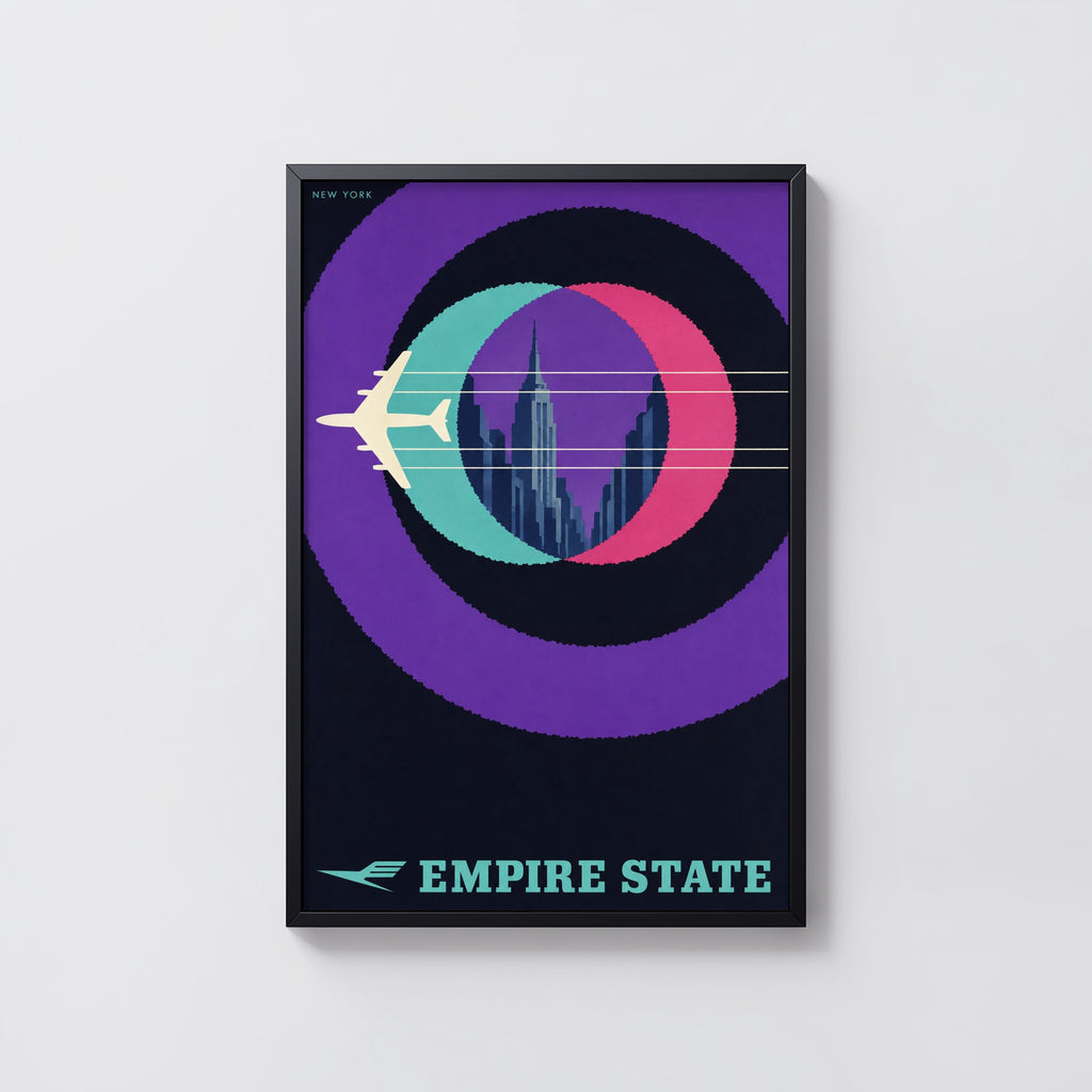 Vintage New York Poster, Empire State Wall Art, Print