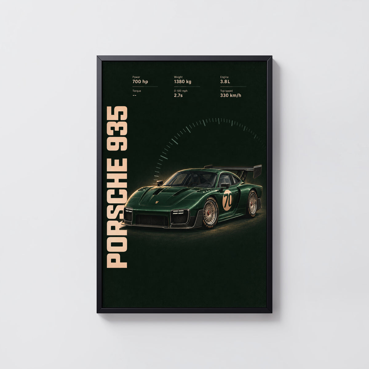 Vintage Porsche 935 Print, Racing Car Wall Art