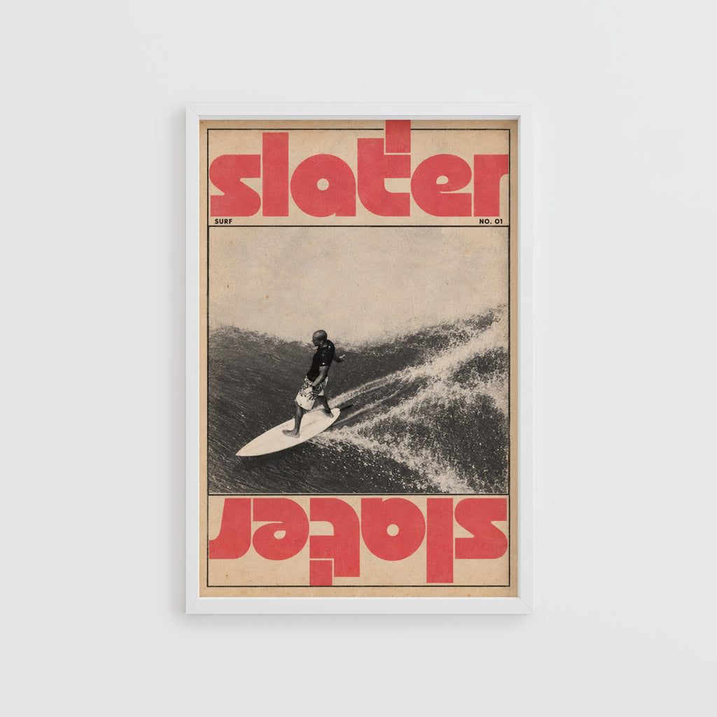 Vintage Slater Surf Print, Surfing Poster, Retro Wall Art