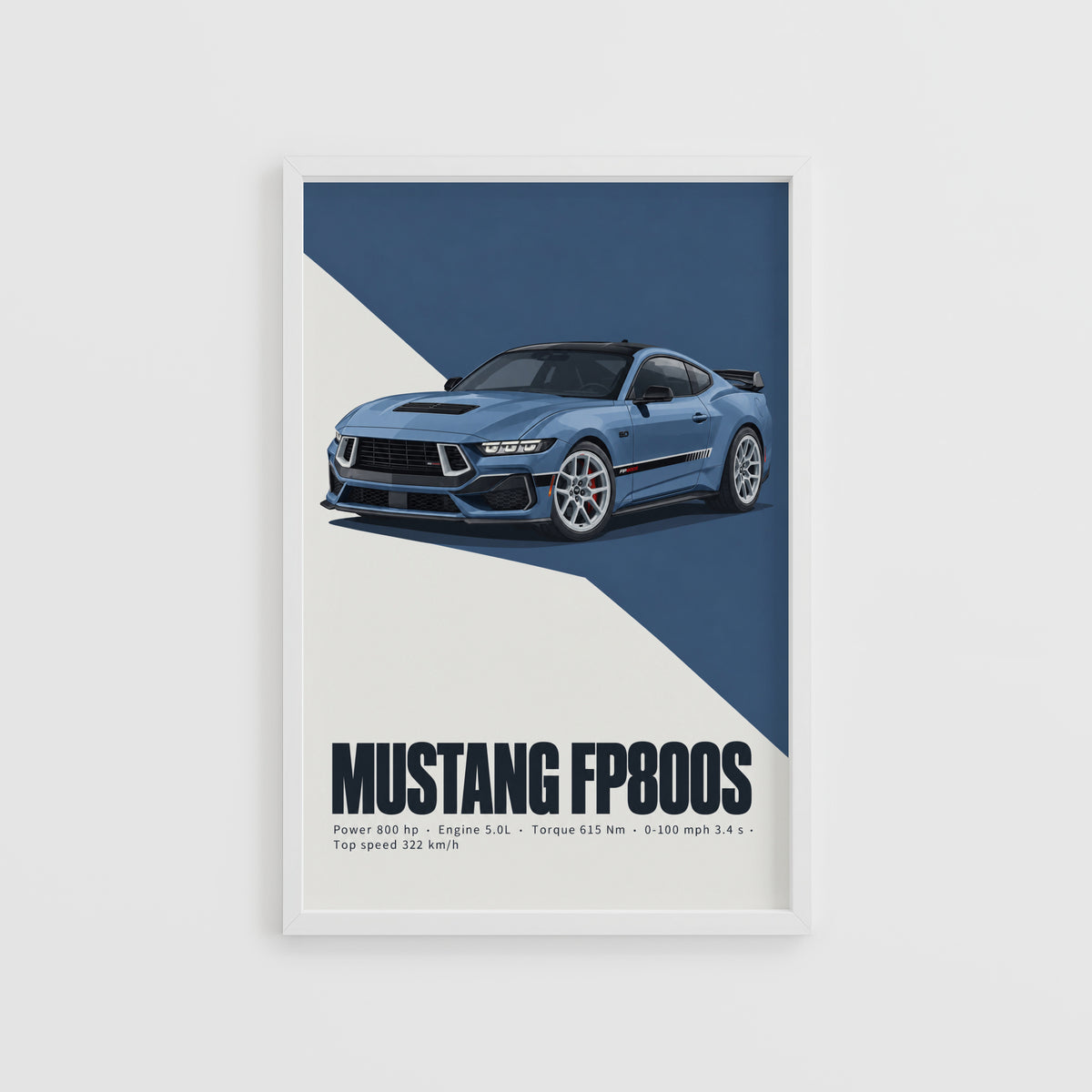 Vintage Mustang FP800S Print, Car Wall Art