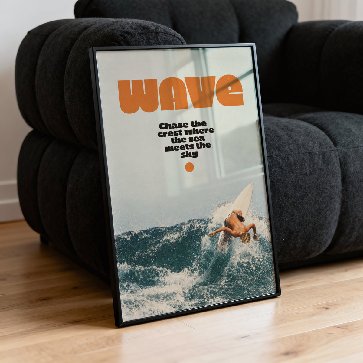 Vintage Surf Print, Retro Wave Poster, Surfer Wall Art