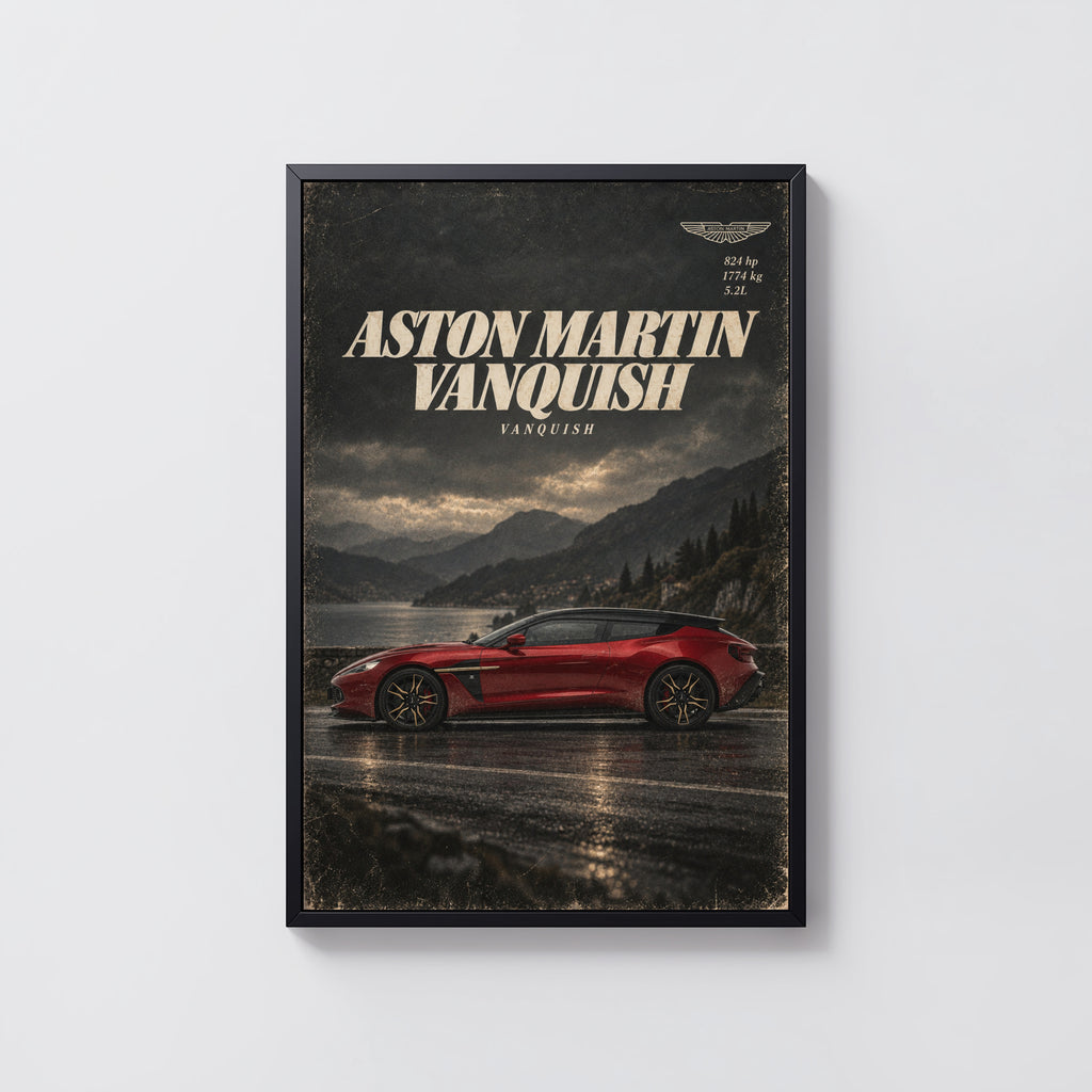 Vintage Aston Martin Vanquish Print, Car Wall Art