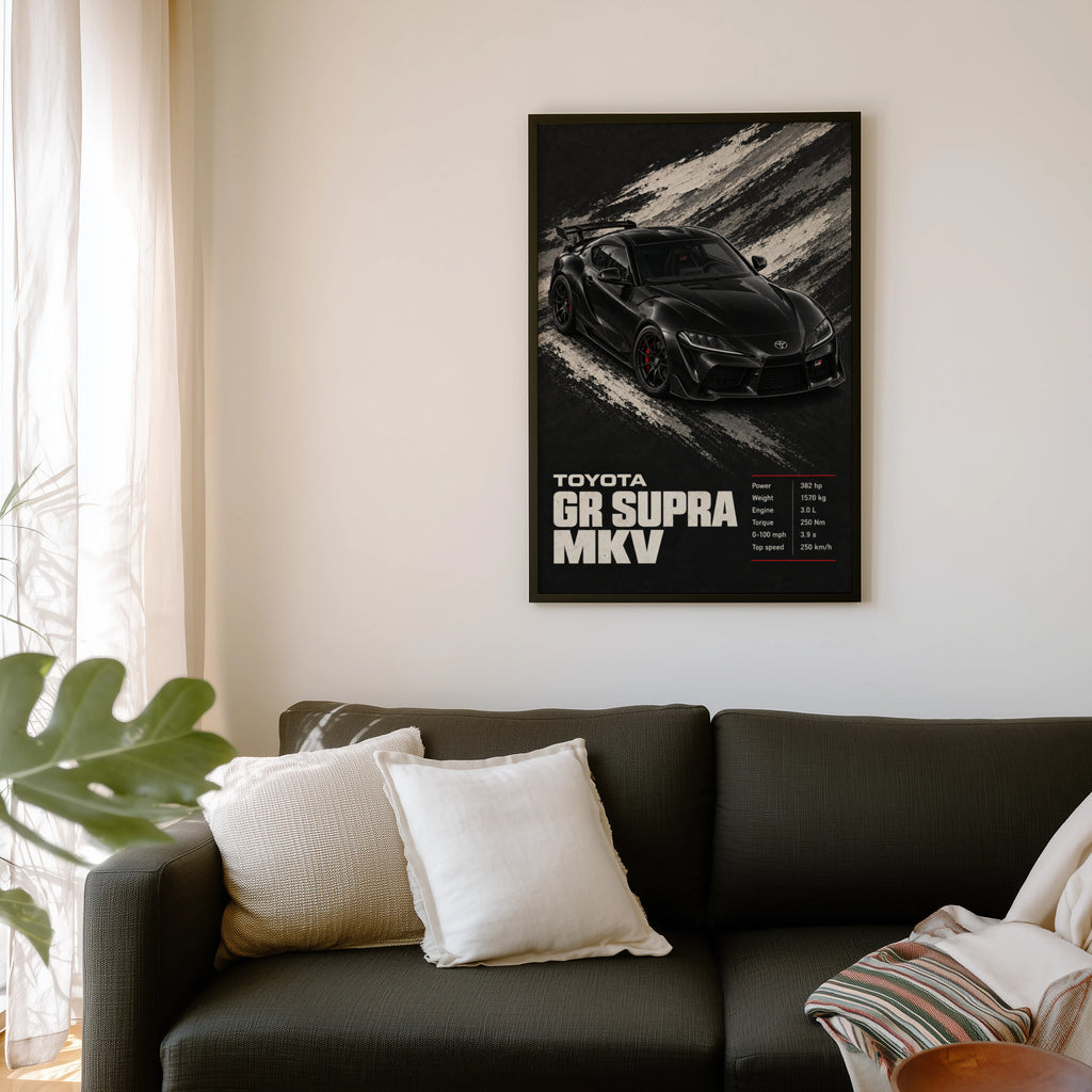 Vintage Toyota GR Supra MkV Print, Car Wall Art