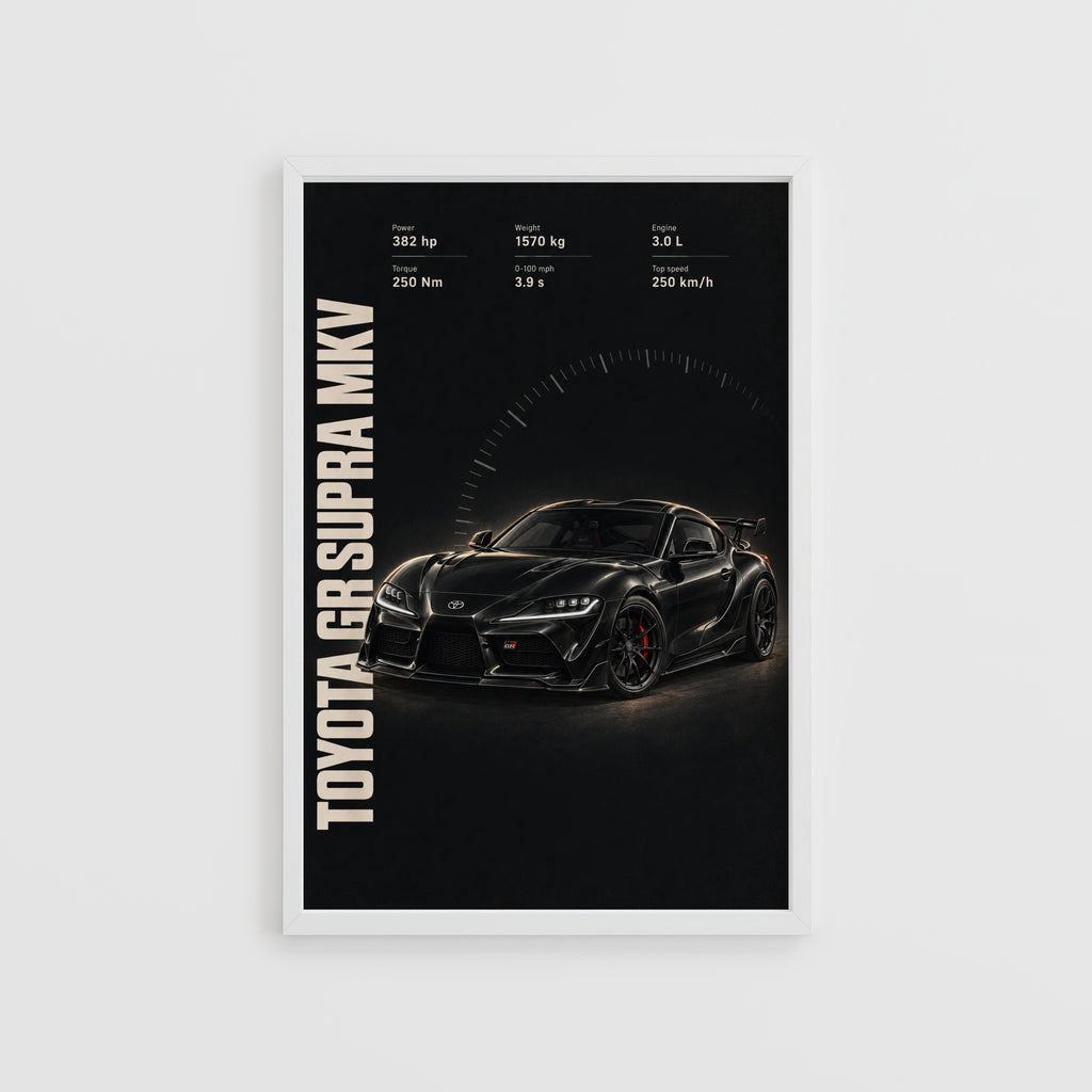 Vintage Toyota GR Supra Print, Car Wall Art