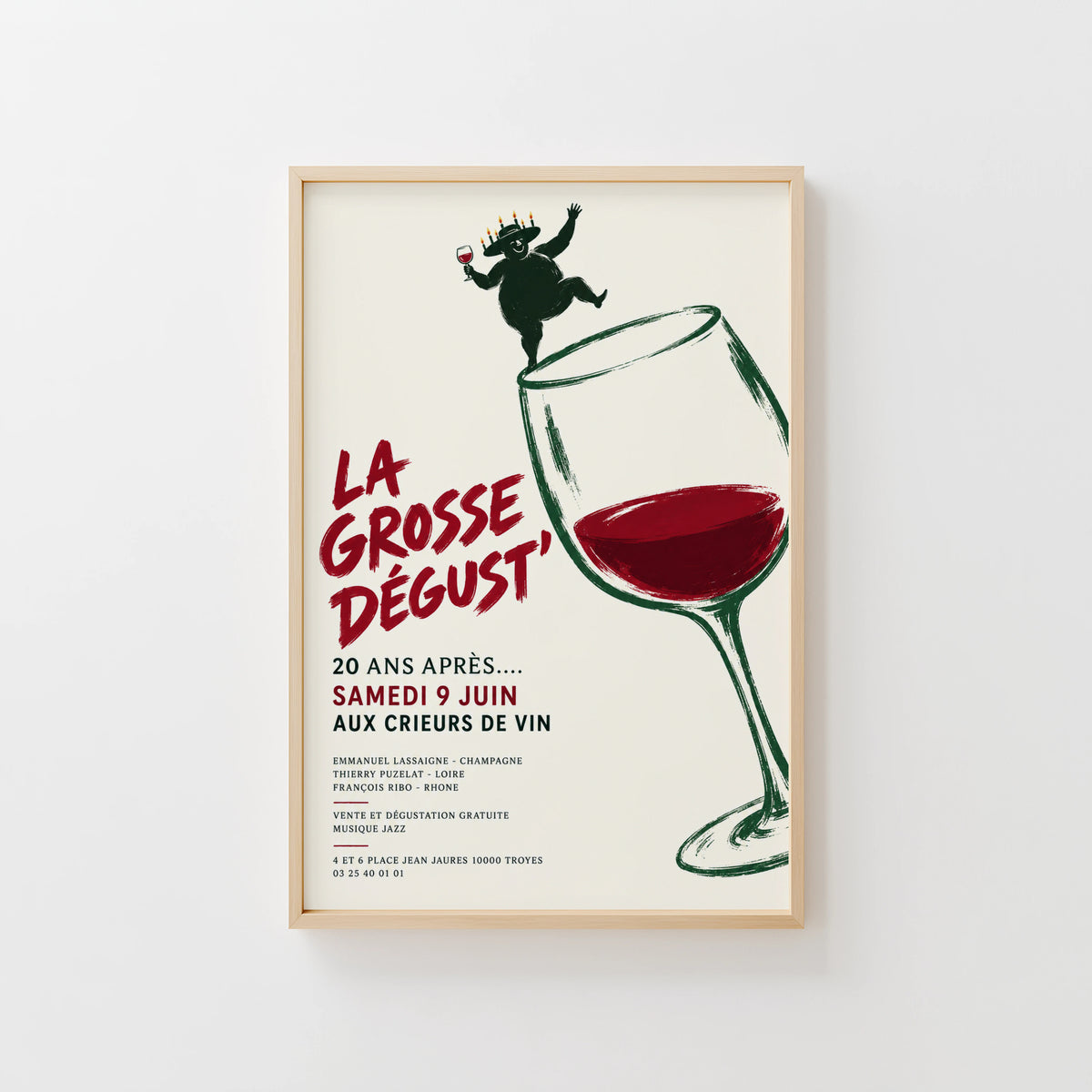 Vintage Wine Print Poster, French Wine Tasting Wall Art