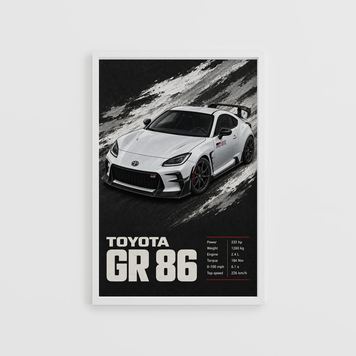 Vintage Toyota GR86 Car Print, Sports Car Poster