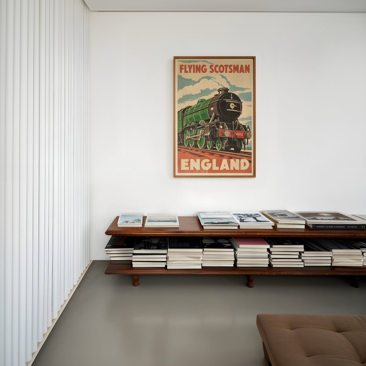 Vintage Flying Scotsman Poster, Steam Train Wall Art Print