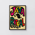Vintage Java Ritual Coffee Print and Poster, Kitchen Art