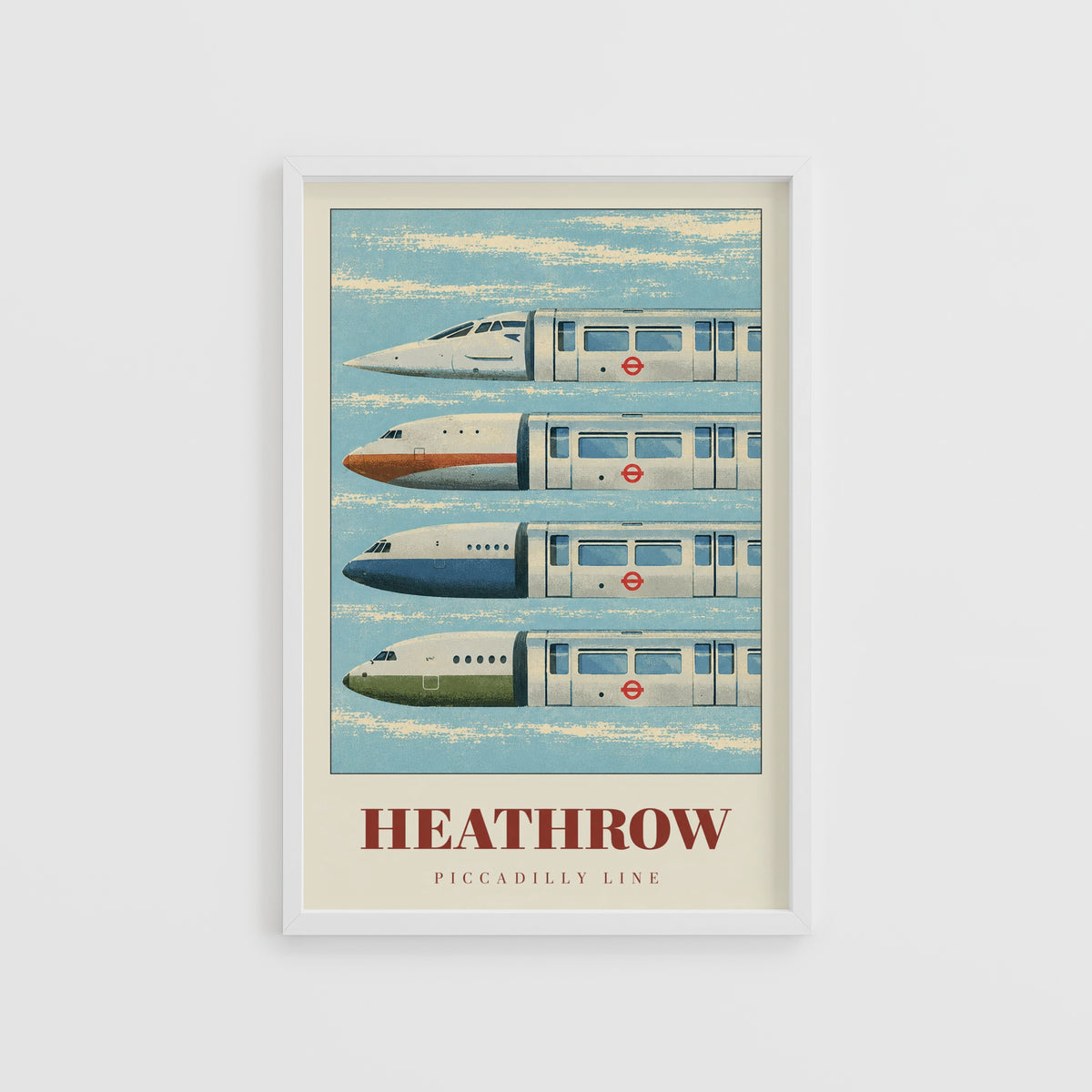 Vintage Heathrow Poster, Piccadilly Line London Print