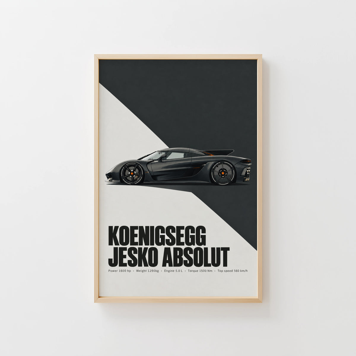 Vintage Koenigsegg Jesko Absolut Print, Supercar