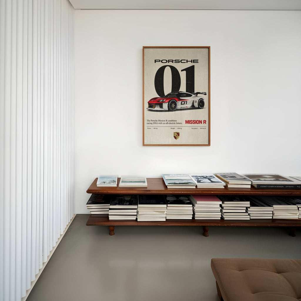 Vintage Porsche Mission R Print, Car Wall Art