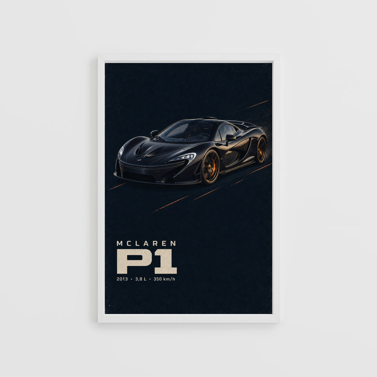 Vintage McLaren P1 Print, Supercar Wall Art