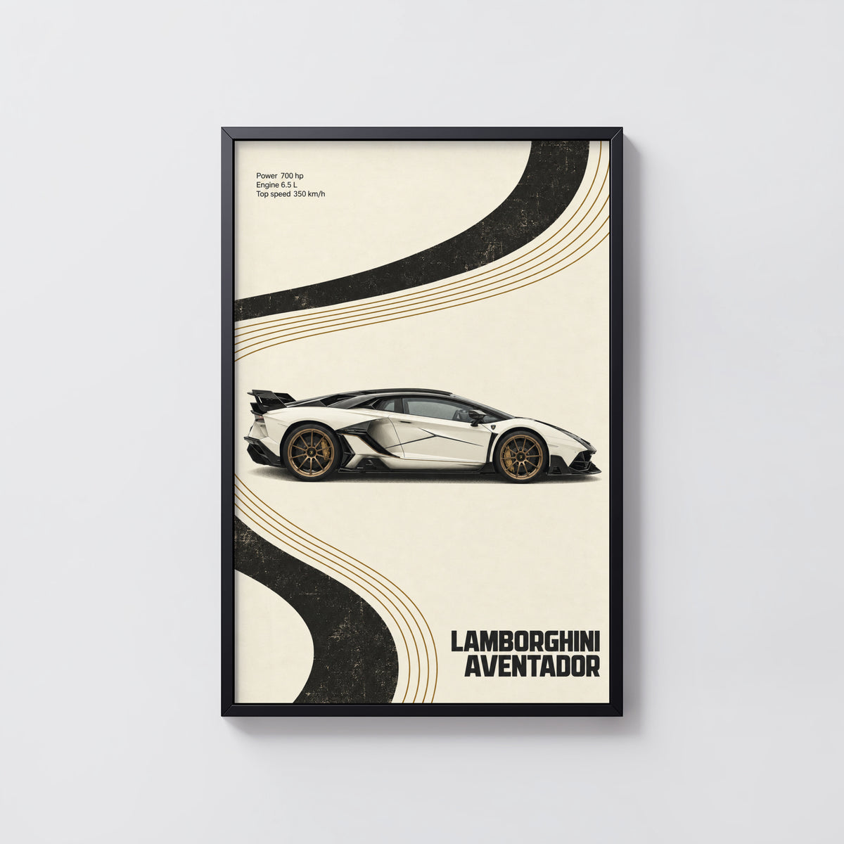 Vintage Lamborghini Aventador Print, Car Poster