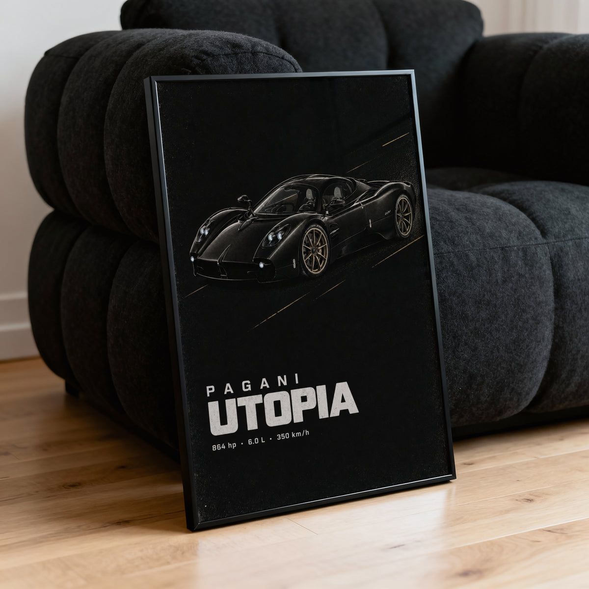 Vintage Pagani Utopia Print, Supercar Wall Art