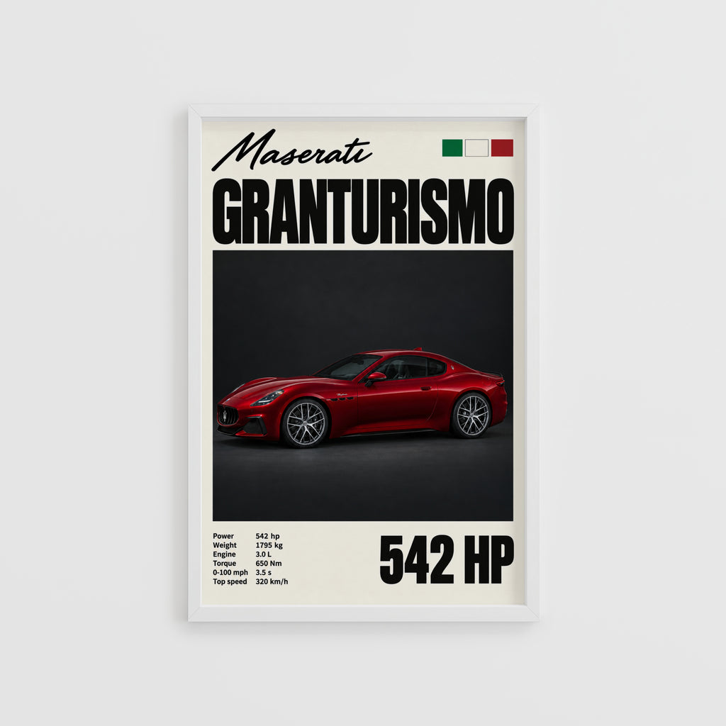 Vintage Maserati GranTurismo Print, Car Wall Art