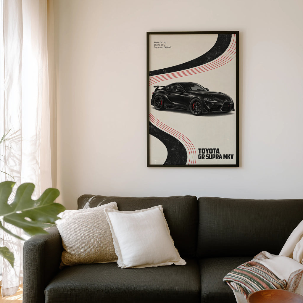 Vintage Toyota GR Supra MkV Print, Car Wall Art