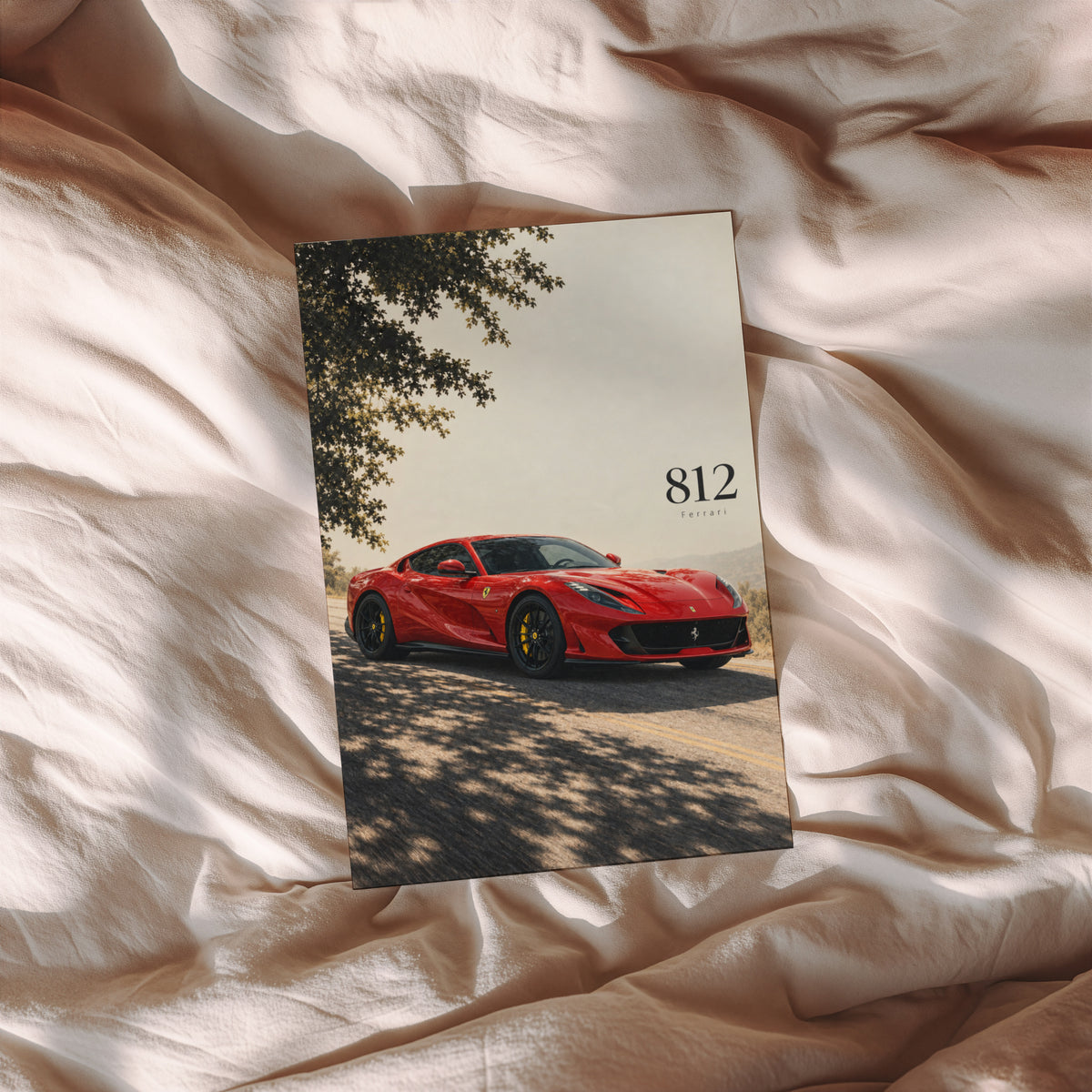 Vintage Ferrari 812 Print, Red Supercar Wall Art