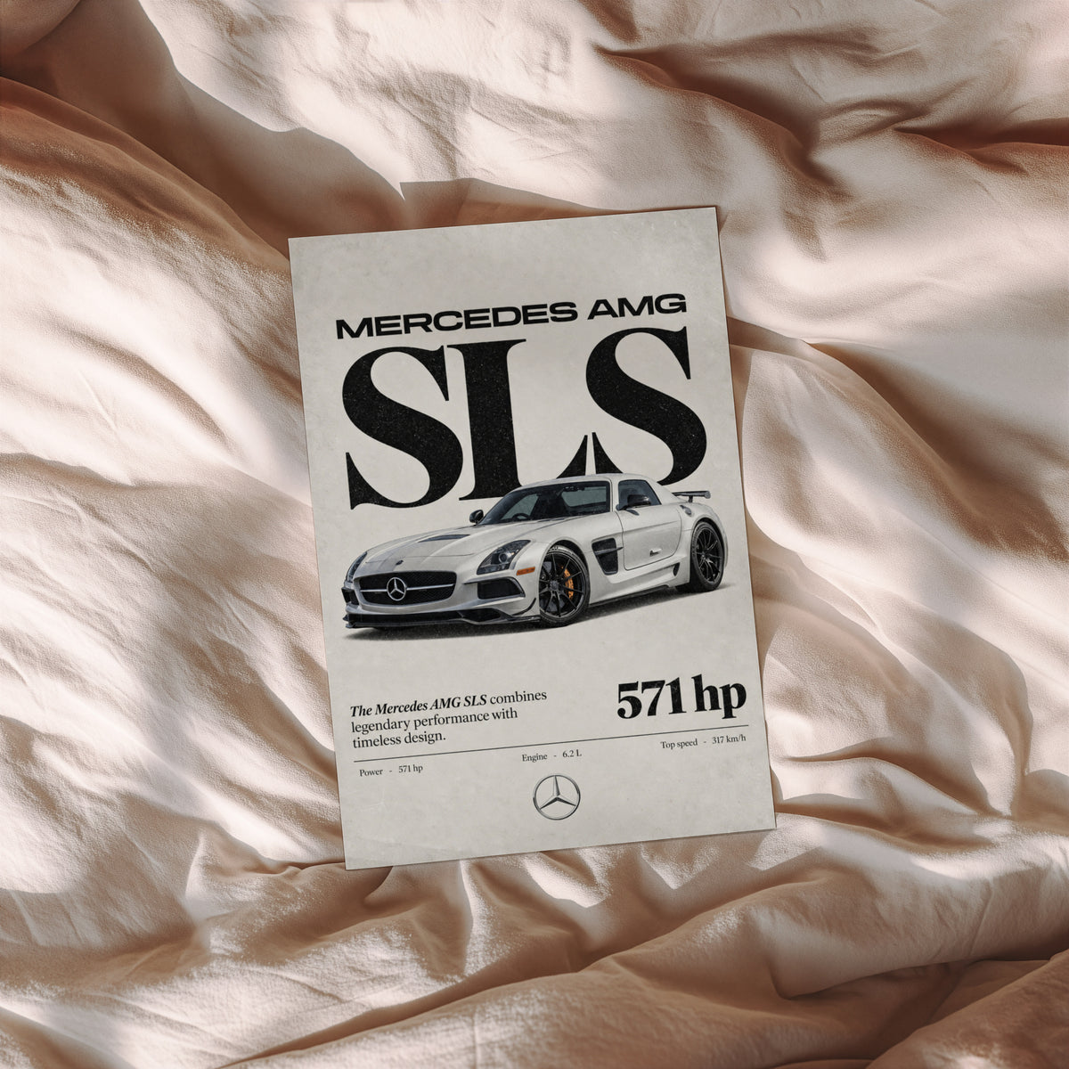 Vintage Mercedes AMG SLS Print, Car Poster, Wall Art