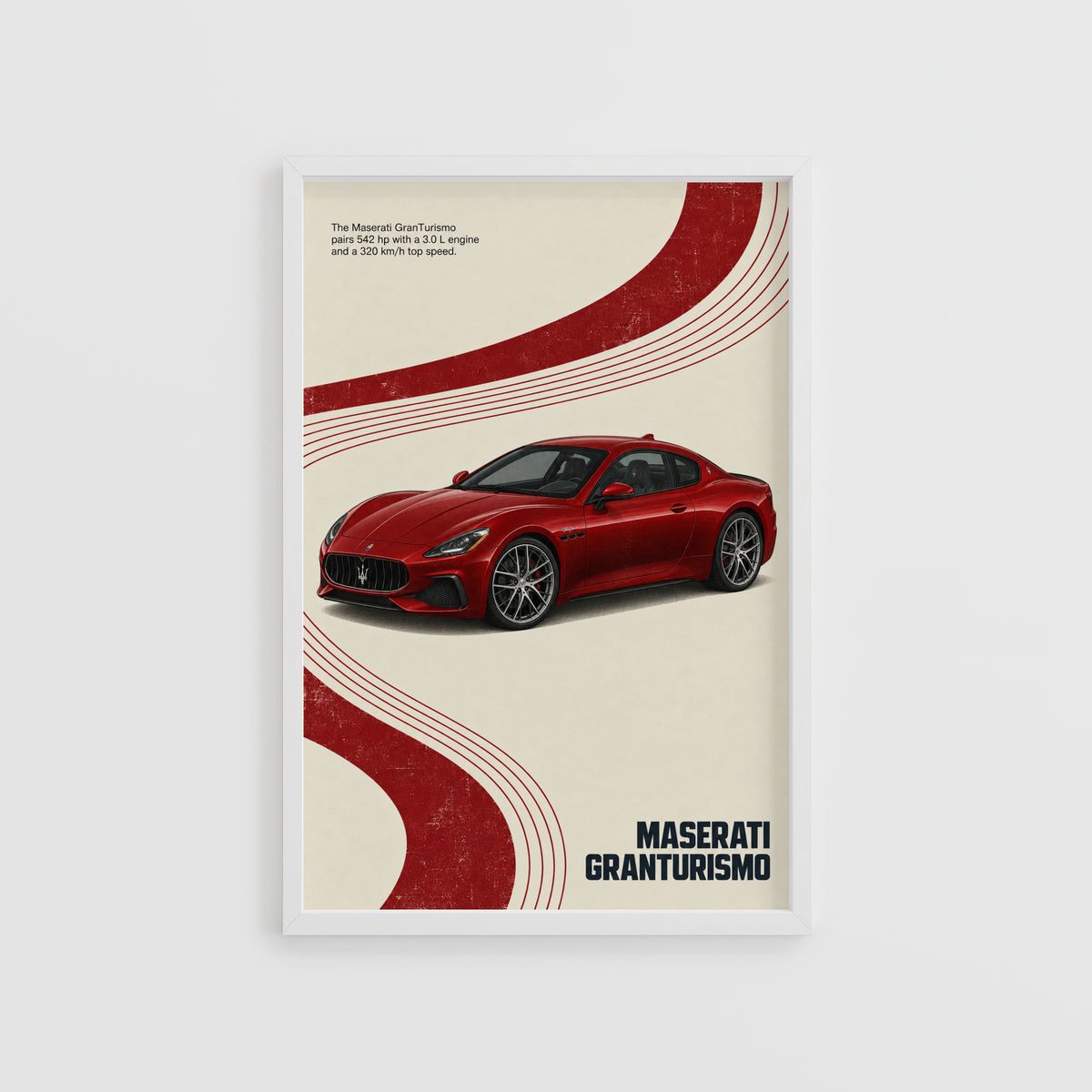 Vintage Maserati GranTurismo Print, Car Wall Art