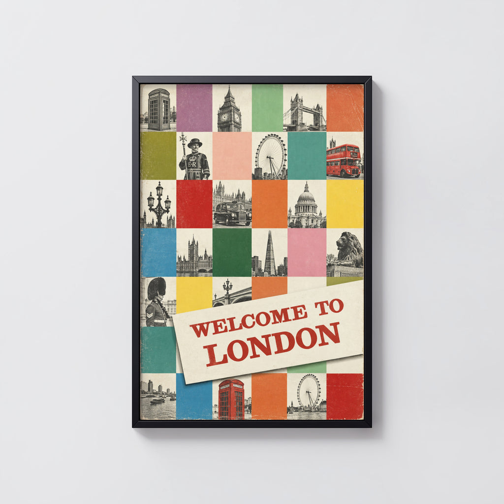 Vintage London Poster, Welcome to London Wall Art Print