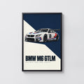 Vintage BMW M6 GTLM Racing Car Print, Wall Art