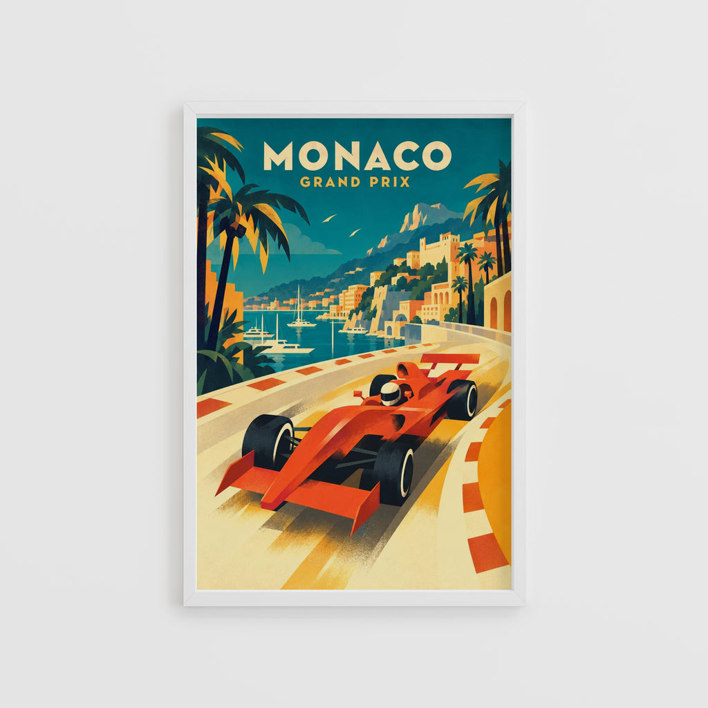 Vintage Monaco Grand Prix Poster, Racing Wall Art, Print