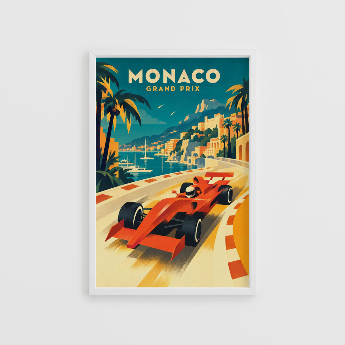 Vintage Monaco Grand Prix Poster, Racing Wall Art, Print