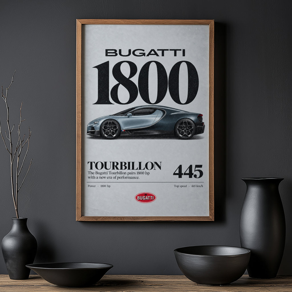 Vintage Bugatti Tourbillon Print, Car Wall Art