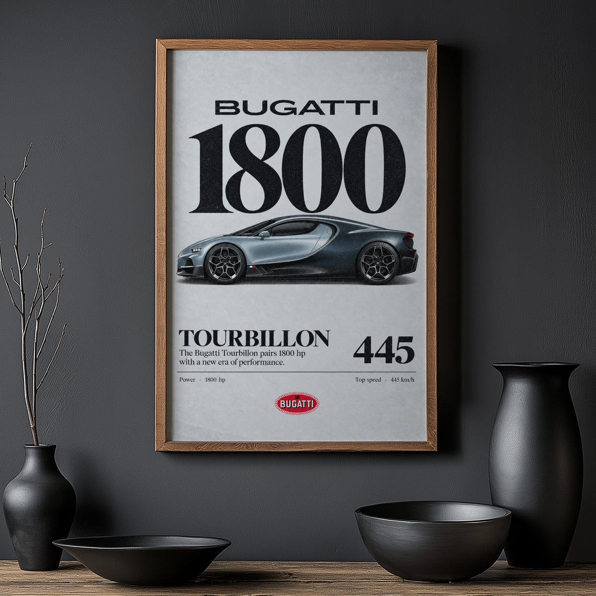 Vintage Bugatti Tourbillon Print, Car Wall Art