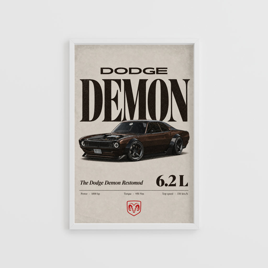 Vintage Dodge Demon Print, Muscle Car Poster