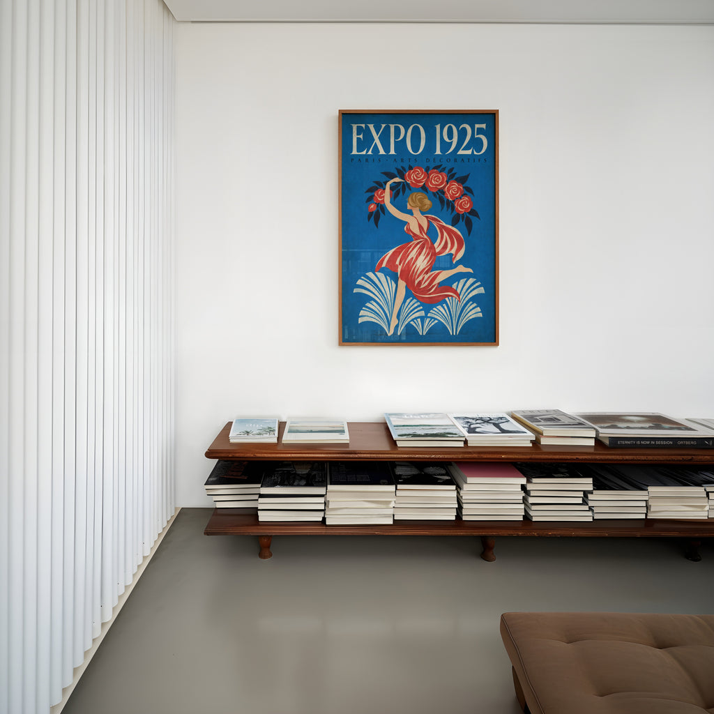 Vintage Paris Expo 1925 Poster, Art Deco Wall Art, Print