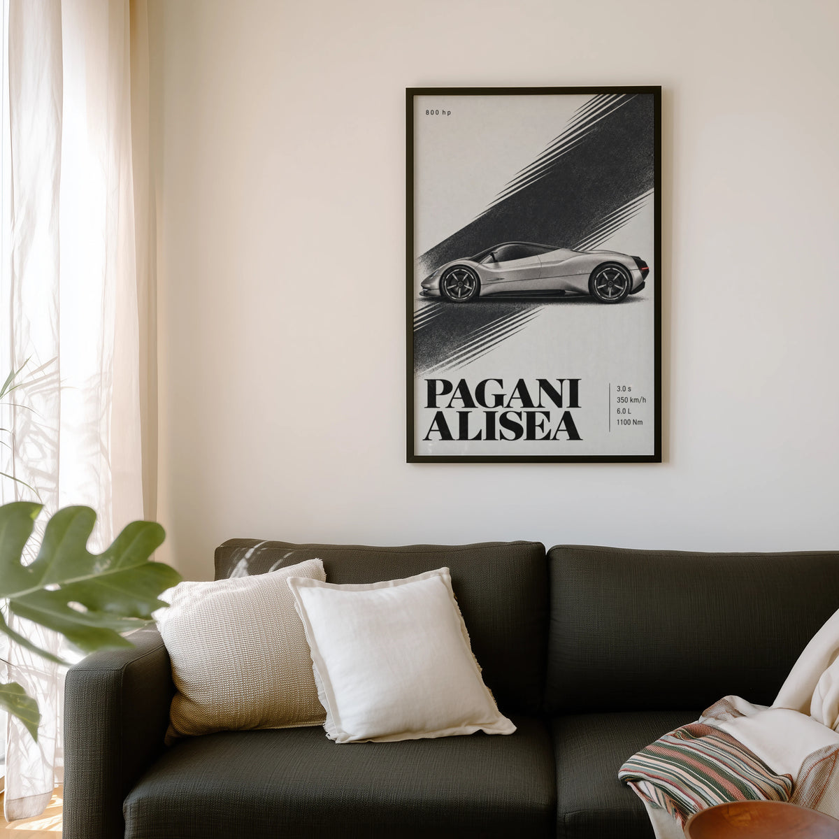 Vintage Pagani Alisea Print, Supercar Poster, Wall Art