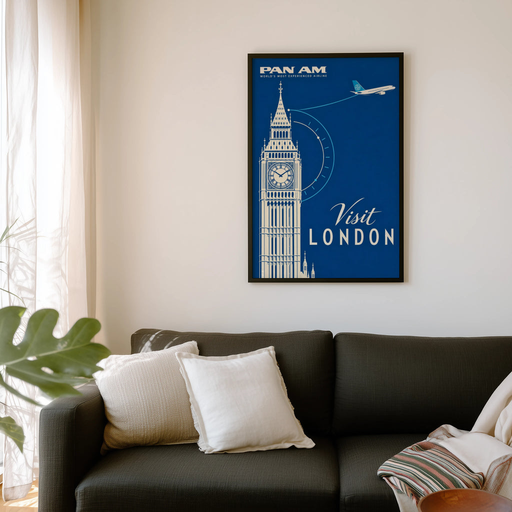Vintage London Poster, Big Ben Wall Art, Travel Print