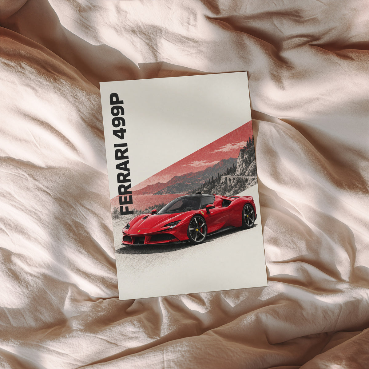 Vintage Ferrari 499P Print, Car Wall Art