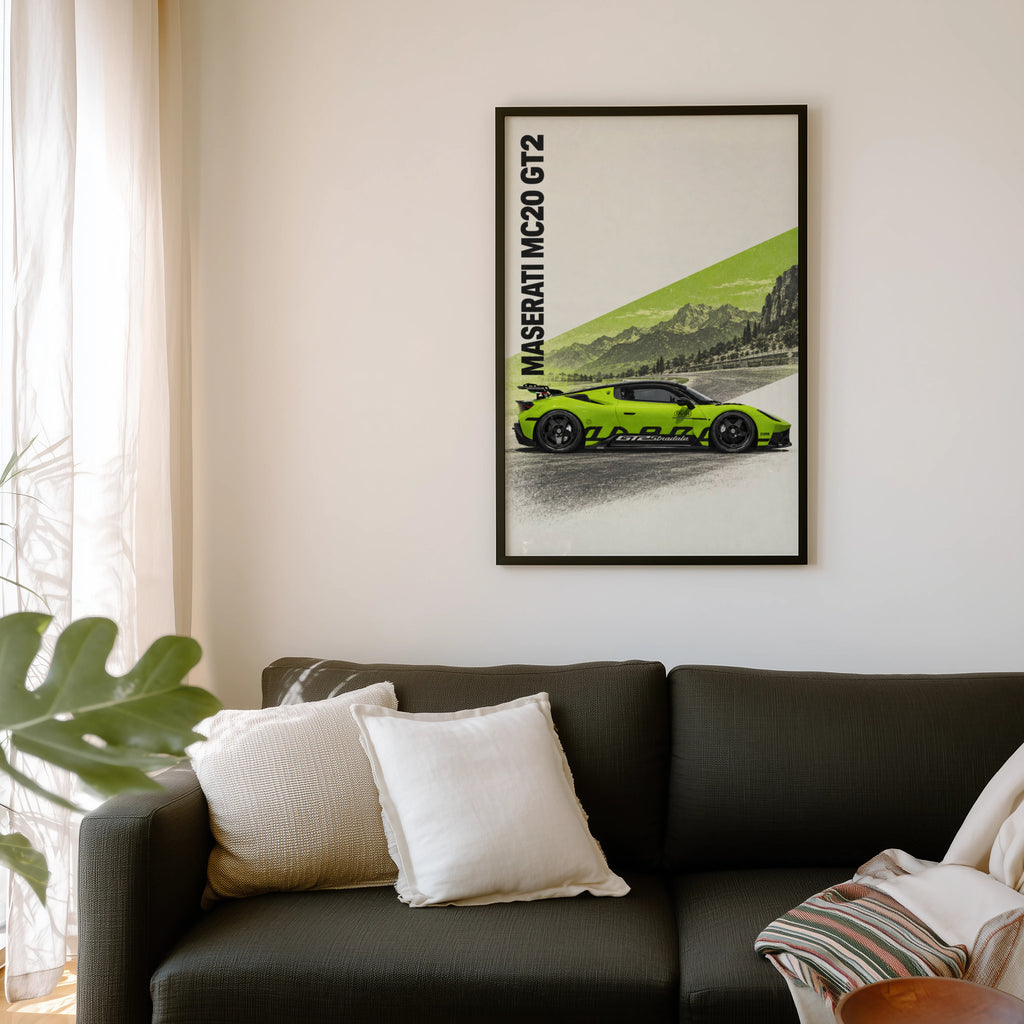 Vintage Maserati MC20 GT2 Print, Car Wall Art