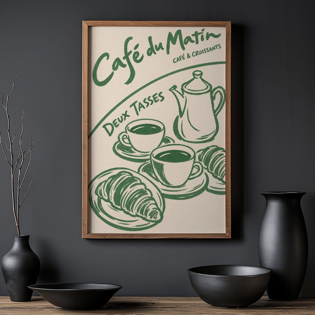 Vintage Cafe Print and Poster, French Kitchen Wall Art