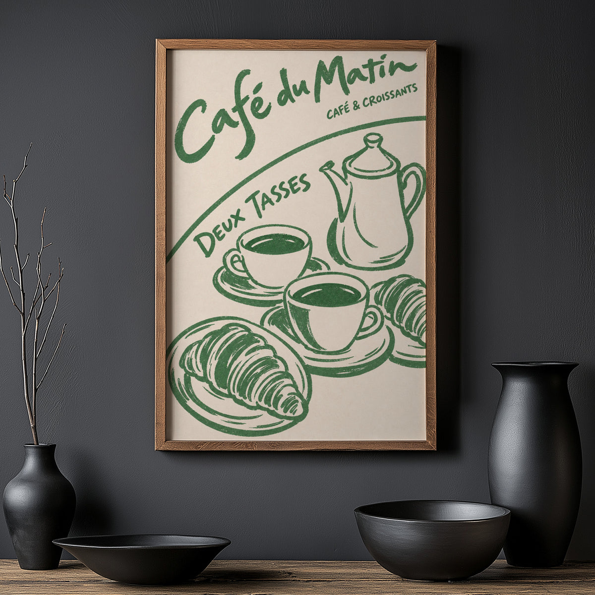 Vintage Cafe Print and Poster, French Kitchen Wall Art