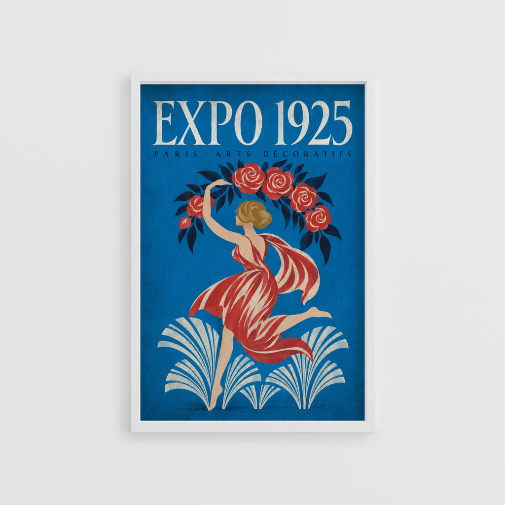 Vintage Paris Expo 1925 Poster, Art Deco Wall Art, Print