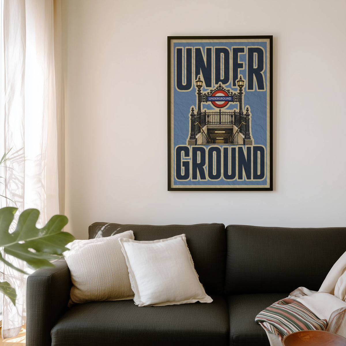 Vintage London Underground Poster, Tube Station Print