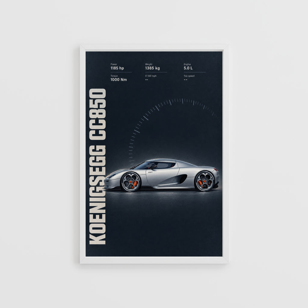 Vintage Koenigsegg CC850 Print, Supercar Wall Art