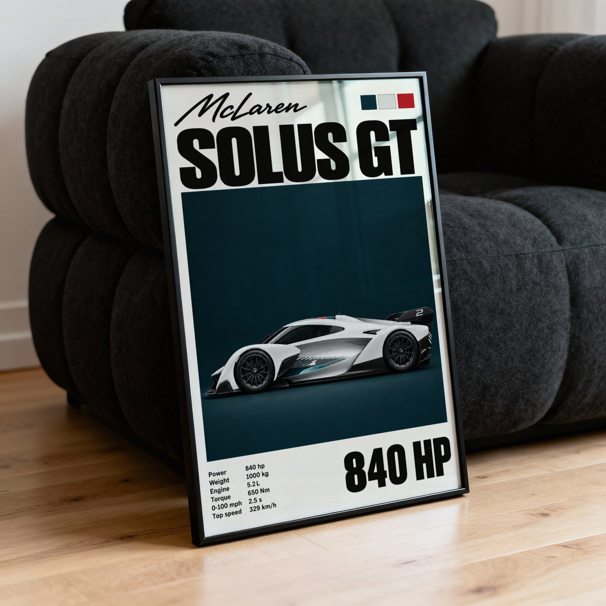 Vintage McLaren Solus GT Print, Supercar Wall Art