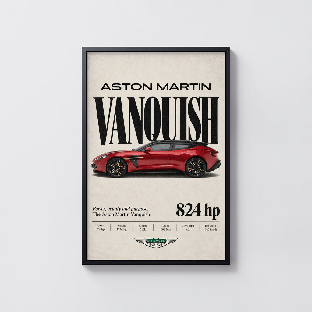 Vintage Aston Martin Vanquish Print, Car Wall Art