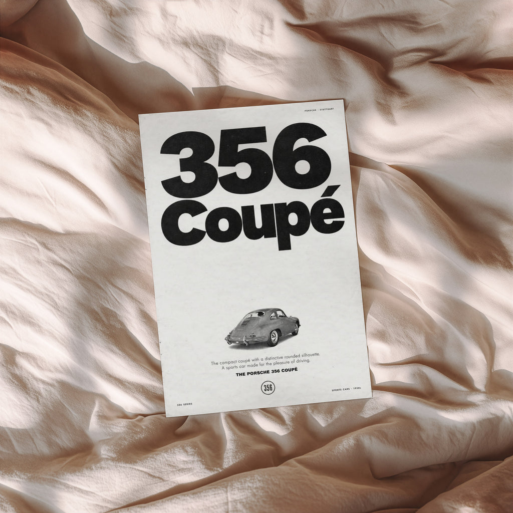 Vintage Porsche 356 Coupe Poster, Car Wall Art, Print