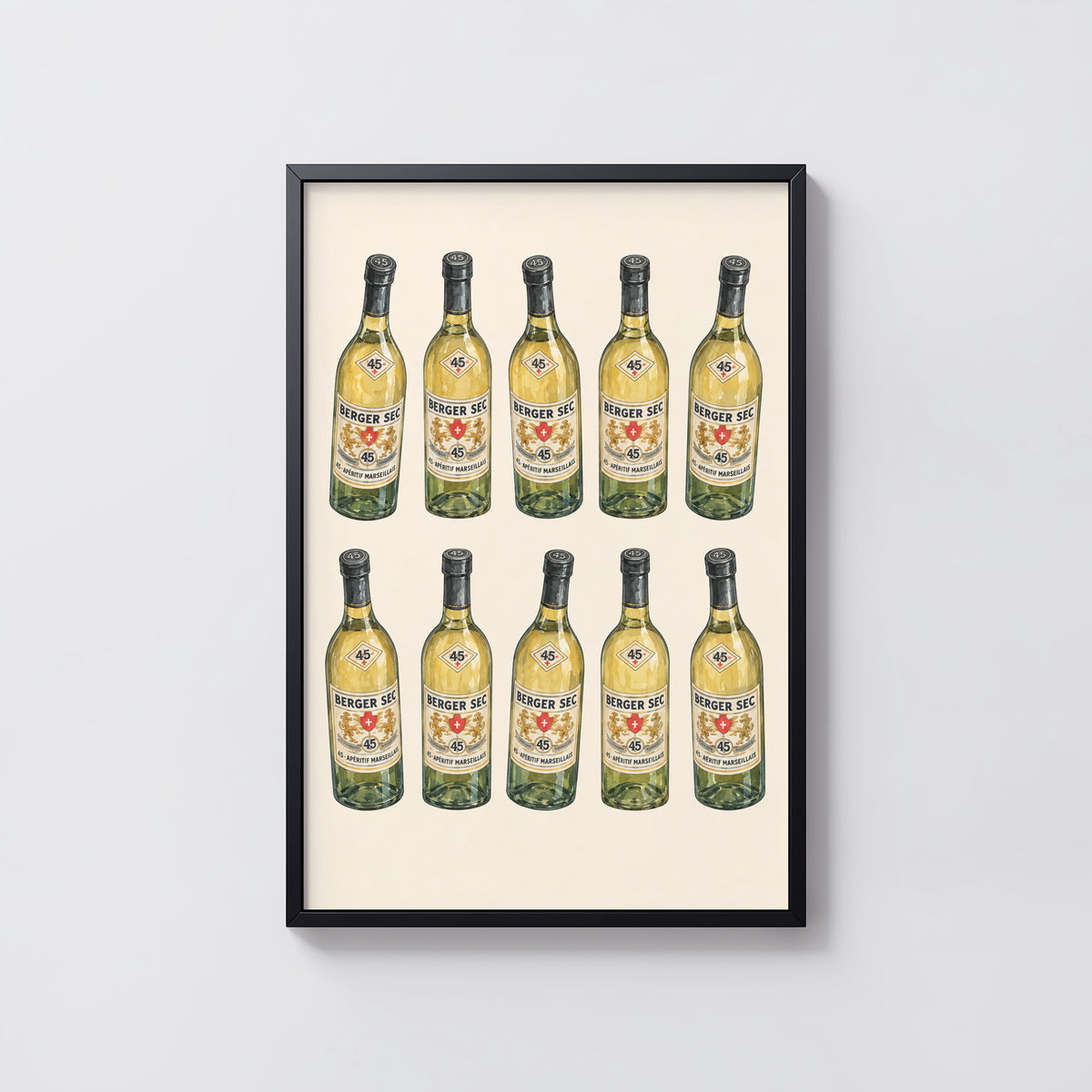 Vintage Berger Sec Print Poster, Aperitif Bottles