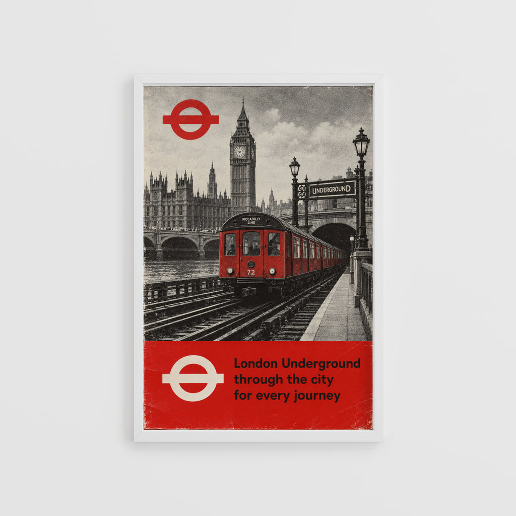 Vintage London Underground Print Poster, Big Ben Art