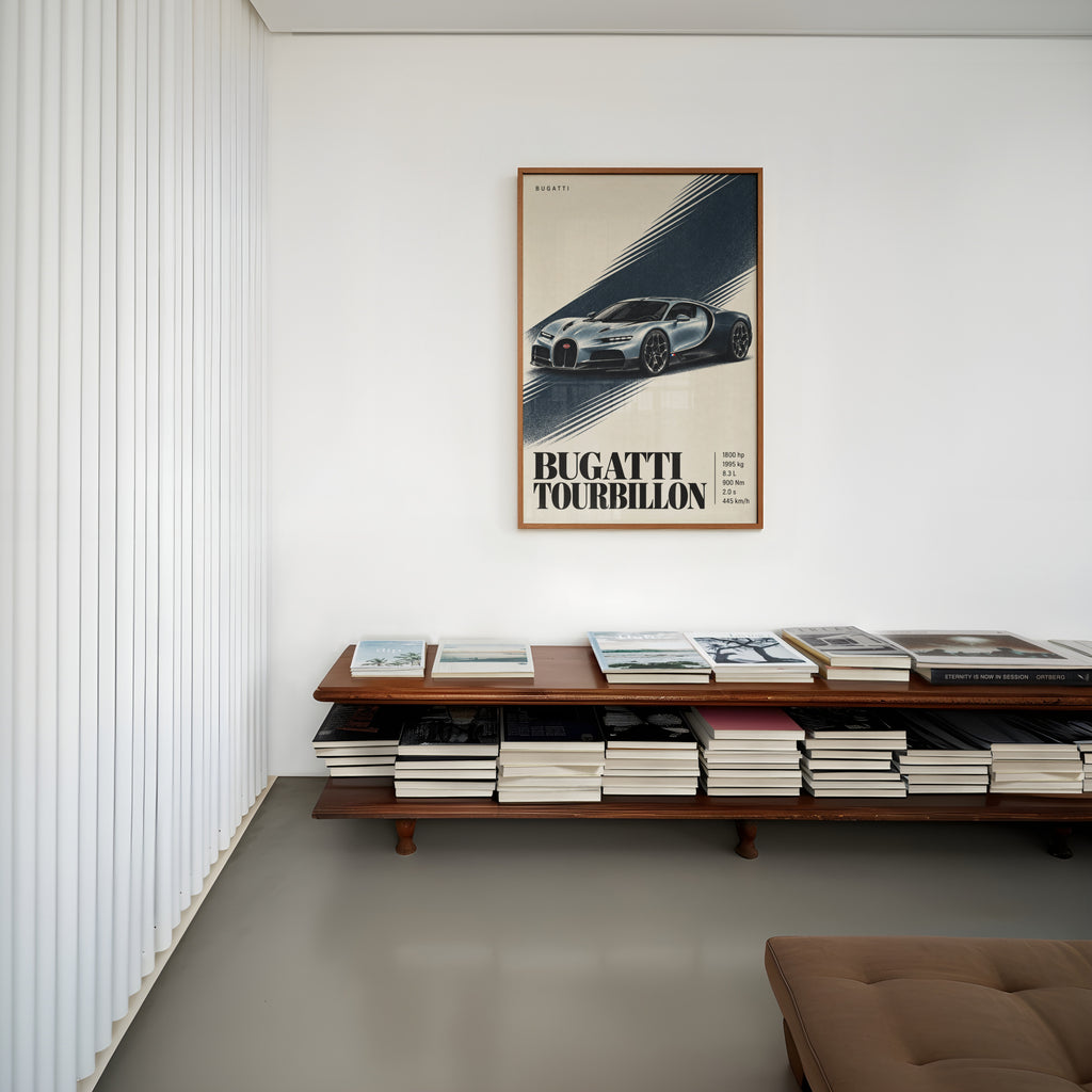Vintage Bugatti Tourbillon Print, Supercar Wall Art