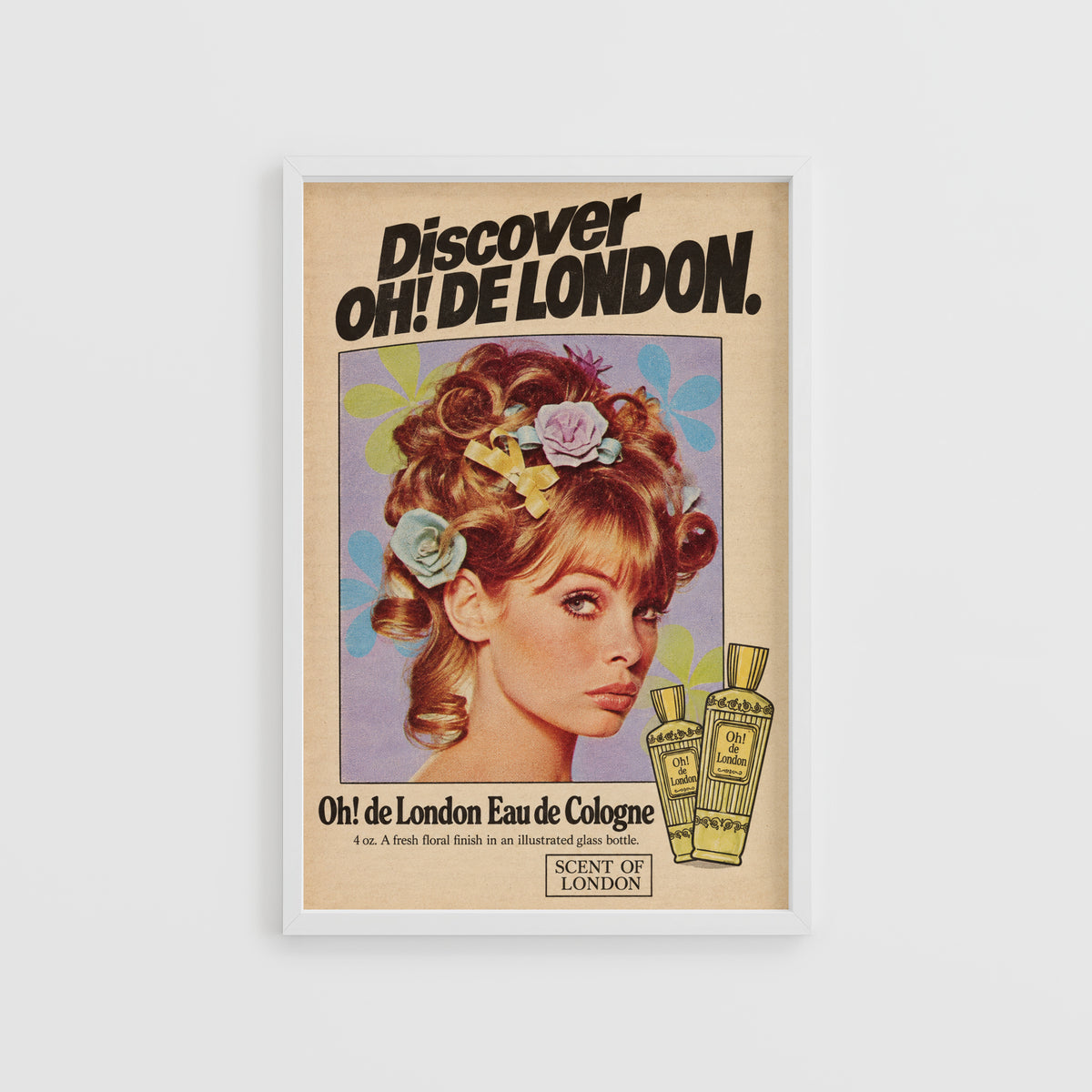Vintage Perfume Poster, 1960s Fashion Wall Art, Retro Print