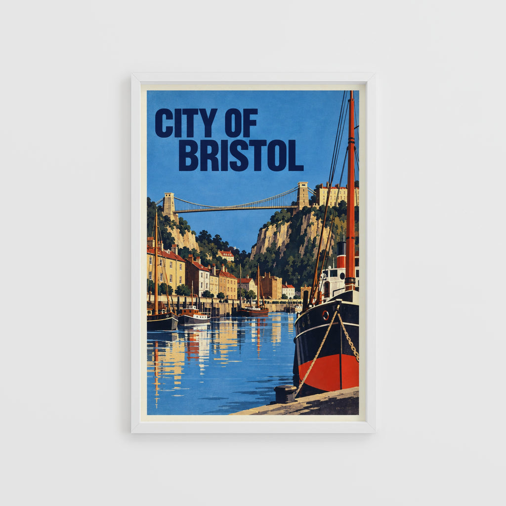 Vintage Bristol Poster, Clifton Bridge Wall Art, Print